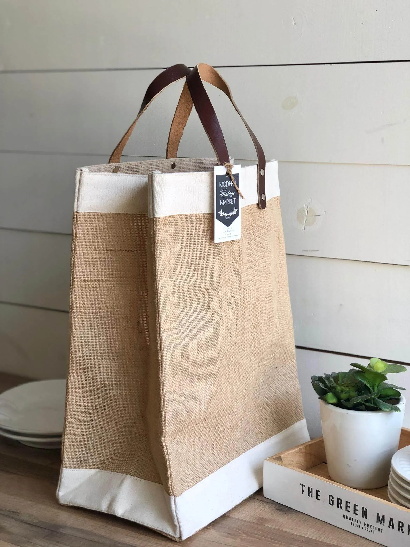 Burlap Market Bag