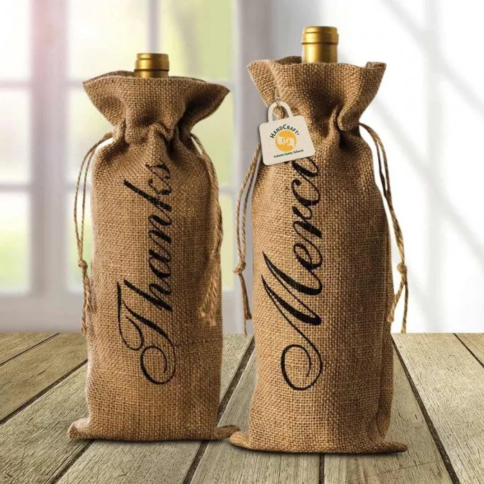 Jute Wine Bottle Bag