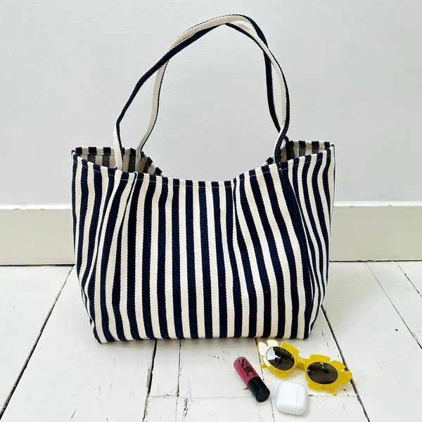 Striped Summer Beach Bag